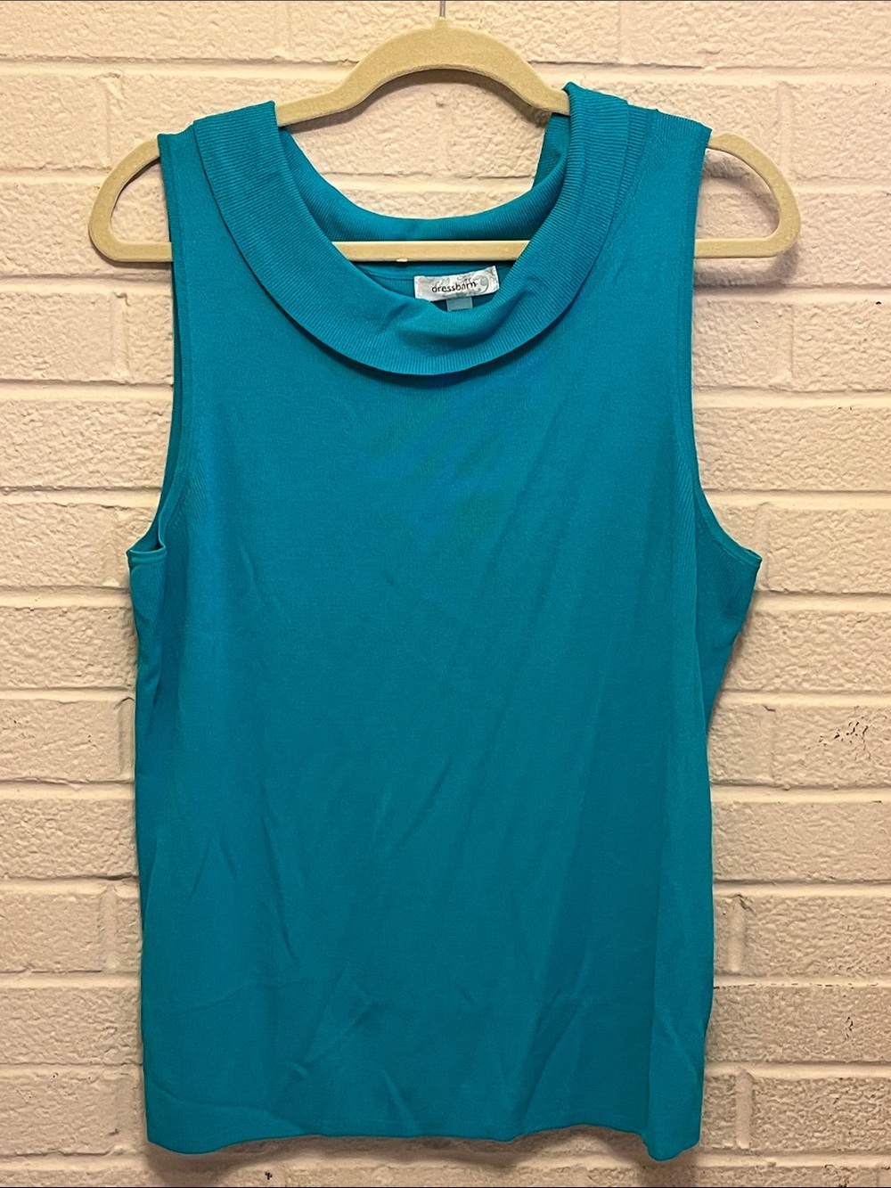 Dress Barn Blue Sleeveless Stretchy Knit Top. Sz 1X